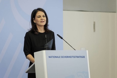 Annalena Bärbock (Alliance 90/The Greens), Federal Foreign Minister, recorded at the event to mark