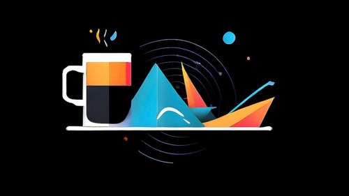 Abstract illustration wallpaper symbolizing the essence of mobile working, AI generated