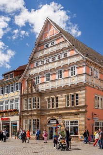 Typical town house Am Markt in the old town centre, Hameln, Oberweser, Weser, Weserbergland, German