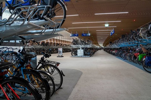 New bicycle car park at Amsterdam Central Station, IJboulevard, space for around 4000 bicycles,