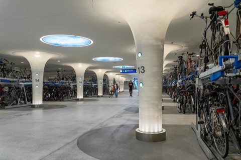 New bicycle car park at Amsterdam Central station, Stationsplein, space for around 7000 bicycles,