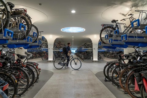 New bicycle car park at Amsterdam Central station, Stationsplein, space for around 7000 bicycles,