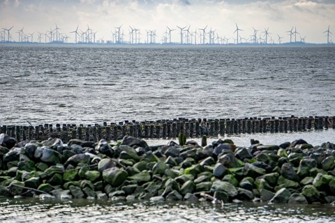 North Sea, Spiekeroog Island, autumn, coastal protection in the west of the island, breakwater,
