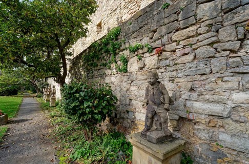 Castle wall of Creuzburg Castle. Creuzburg district, Thuringia, Germany, Europe