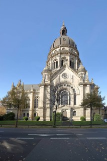 Christ Church with dome in the High Renaissance style, Old Town, Mainz, Rhine-Hesse region,