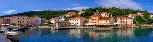 Veli Losinj harbour, near Mali Losinj, island of Losinj, Kvarner Gulf Bay, Croatia, Europe
