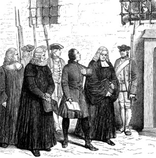 Von Katte, lieutenant in the Prussian army, escape helper of Crown Prince Friedrich, is led to his