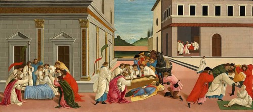 Drei Wunder des Heiligen Zenobius (ca. 1500), Three Miracles of Saint Zenobius, Painting by Sandro