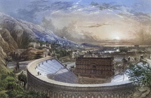 Ancient Ephesus from above the Theatre, restored from plans and measurements taken on the spot