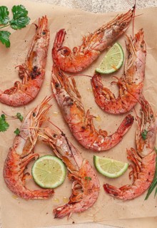Fried Langoustines, Australian, lime and herbs, spices, homemade, no people