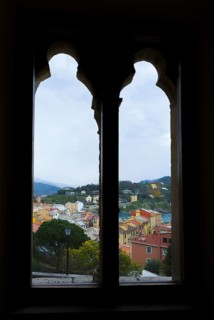 Window View over City of Sestri Levante, Liguria, Italy, Europe