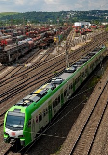 Train formation yard in the Vorhalle district with regional railway, marshalling yard, goods