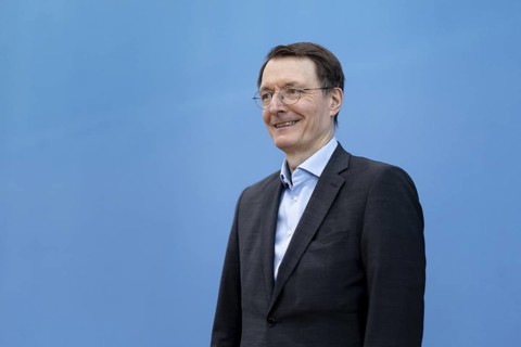 Karl Lauterbach (SPD), Federal Minister of Health, recorded during the press conference on the