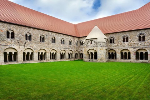 Monastery of our Lady, Cloister and patio, Magdeburg, Saxony Anhalt, Germany, Europe