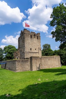 Castle ruins of Altendorf Castle, in the Burgaltendorf district, Essen, North Rhine-Westphalia,