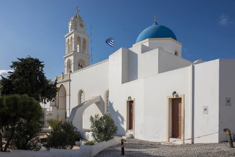 Santorini, Megalochori, Church of Panagia ton Eisodion, Cyclades, Greece, Europe