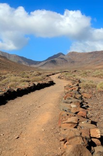 Footpath trail from Gran Valle to Cofete, Jandia peninsula, Fuerteventura, Canary Islands, Spain,