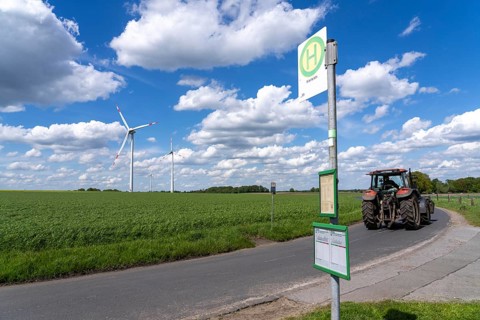 Local transport in the countryside, line 299, 4 stops on weekdays, bus stop Nierleistraße, Dorsten,