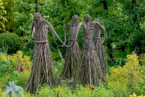 Willow sculptures, district educational garden, Burgsteinfurt, Steinfurt, Münsterland, North