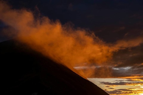 Montafon mountains with dramatic cloudy sky at sunset, Tschagguns, Rätikon, Montafon, Vorarlberg,