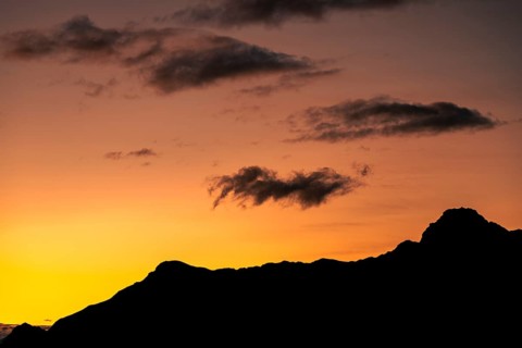 Sunrise over Montafon mountains with cloudy sky, Tschagguns, Rätikon, Montafon, Vorarlberg,