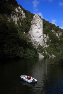 Wallachia, statue of the Dacian king Decebalus, Decebalus Rex Dragan Fecit, 40 metre high statue