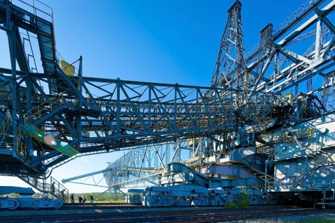 The F60 overburden conveyor bridge visitor mine is located on Bergheider See near the village of