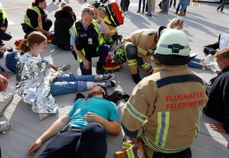 EASA emergency exercise at BER Airport, emergency services rehearsed an emergency in the aviation