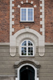 Facade of historic building, Christianshavn Canal, Christianshavn, Copenhagen, Denmark, Europe