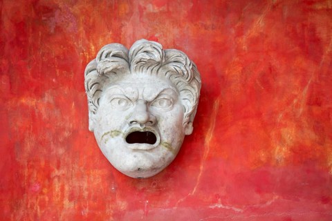 Ancient theatre mask from Rome, Collection of Ancient Sculpture, Ny Carlsberg Glyptotek or New