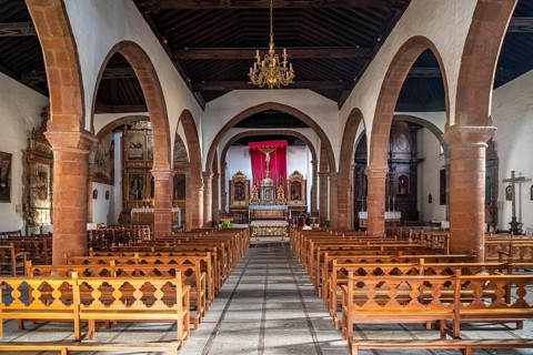 Interior of the Church of the Assumption of the Virgin Mary or Nuestra Senora de Asuncion in the