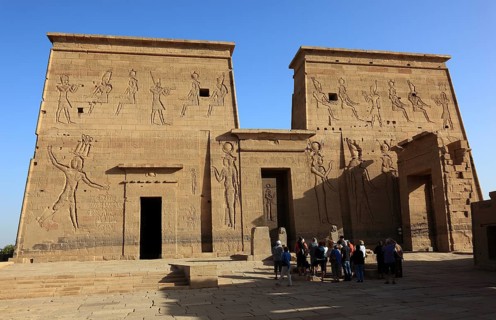 Temple of Isis, Temple of Isis of Philae on the island of Agilkia, square in front of the first
