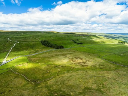 Meadows and Hills over Wharfedale from a drone, Cray, Skipton, Yorkshire Dales, North Yorkshire,