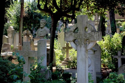 The Protestant Cemetery, Cimitero acattolico, also known as Cimitero degli Inglesi or Cimitero dei