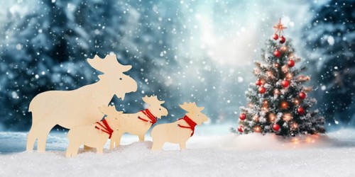 Christmas card Christmas card with reindeer moose panorama and textfreiraum Copyspace in Stuttgart,