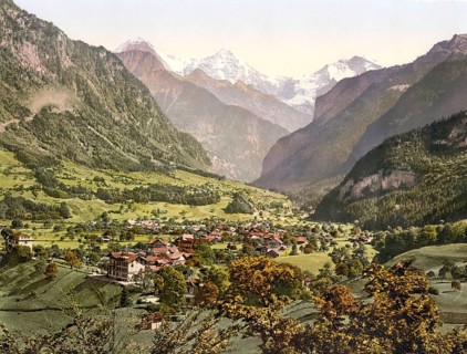Wilderswil, Bernese Oberland, Switzerland, Historic, digitally restored reproduction from a 19th