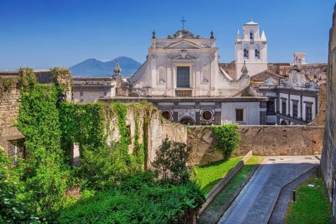 Monastery of San Martino with Mount Vesuvius 1281m, Naples, Gulf of Naples, Campania, Italy, Europe