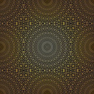 Geometric gold lace seamless pattern. Arabic tile lattice vector background.