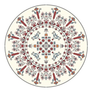 Traditional Bulgarian embroidery design element over white background