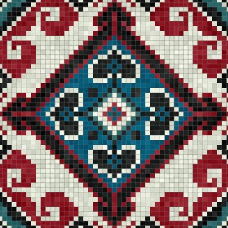 Mosaic tiles decorative background, seamless repeating vector pattern template for wallpaper,