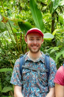 Tourist in the tropical rainforest, portrait, Corcovado National Park, Osa Peninsula, Puntarena
