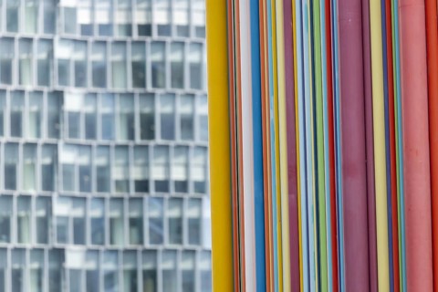 Le Moretti tubes, ventilation tower, designed by the artist Raymond Moretti, La Défence, largest