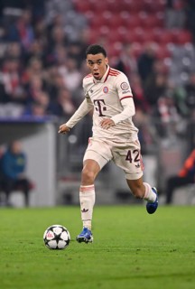 Jamal Musiala FC Bayern Munich FCB (42) Action on the ball, Champions League, Allianz Arena,