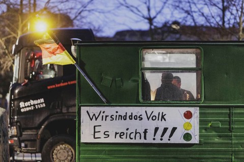 Road blockades in the centre of Berlin, taken as part of the farmers' protests in Berlin, 15.01