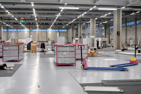 Exhibition stand construction site