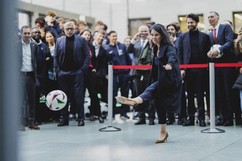 Annalena Bärbock (Alliance 90/The Greens), Federal Foreign Minister, photographed at the kick-off