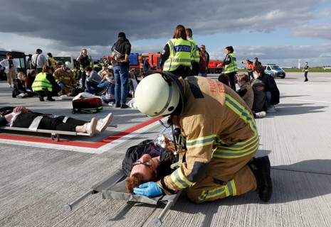 EASA emergency exercise at BER Airport, emergency services rehearsed an emergency in the aviation