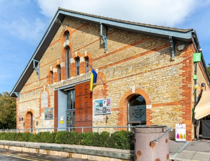 Cheese and Grain cafe and venue, Frome, Somerset, England, UK in converted industrial building