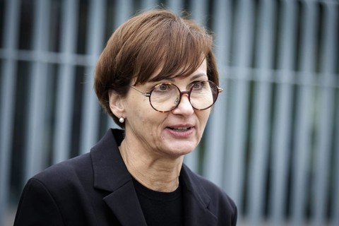 Bettina Stark-Watzinger, Federal Minister of Education and Research, gives a press statement in
