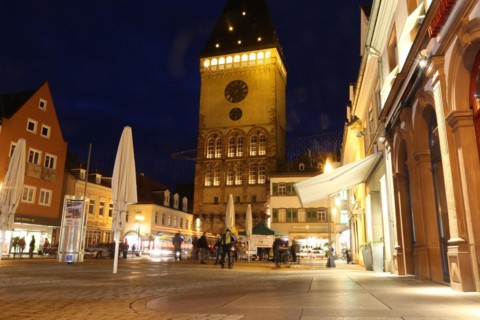 Maximilianstraße and Altpörtel in Speyer, Rhineland-Palatinate